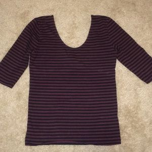 Black and burgundy stripped shirt